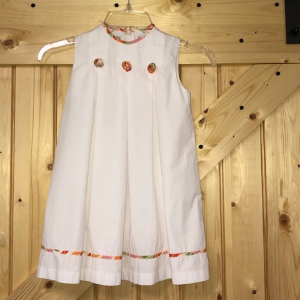 Orient Expressed White Dress w Orange Size 4